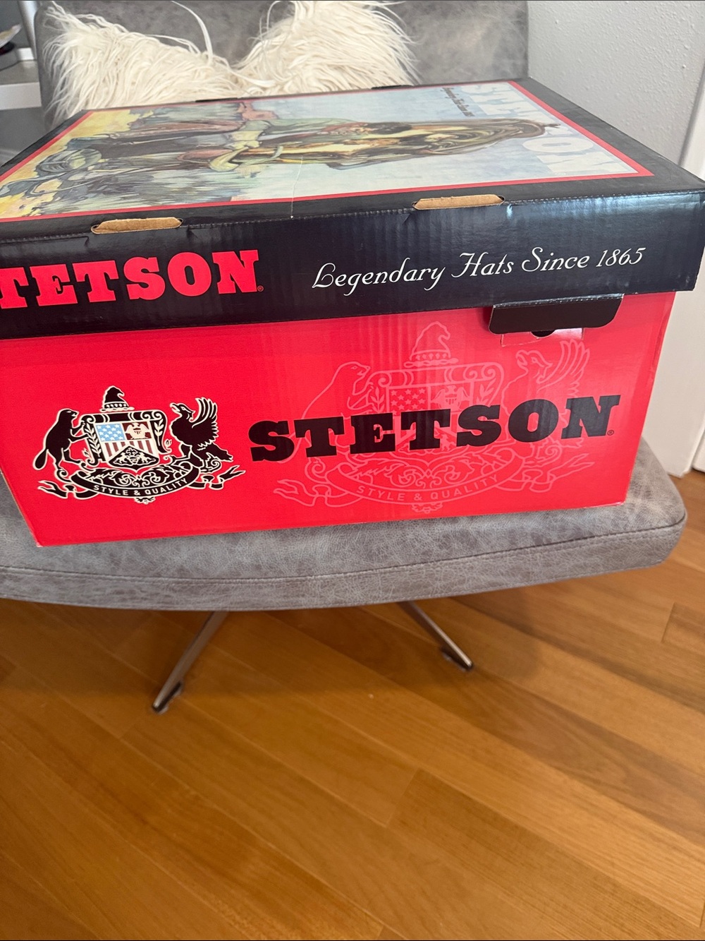 Stetson skyline chocolate Western cowboy Hat with silver hat buckle - Picture 12 of 16
